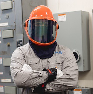 SEAM Group arch flash technician in safety gear