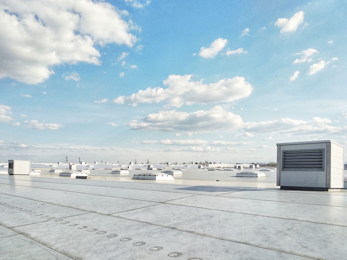 Ventilation systems on the facility roof