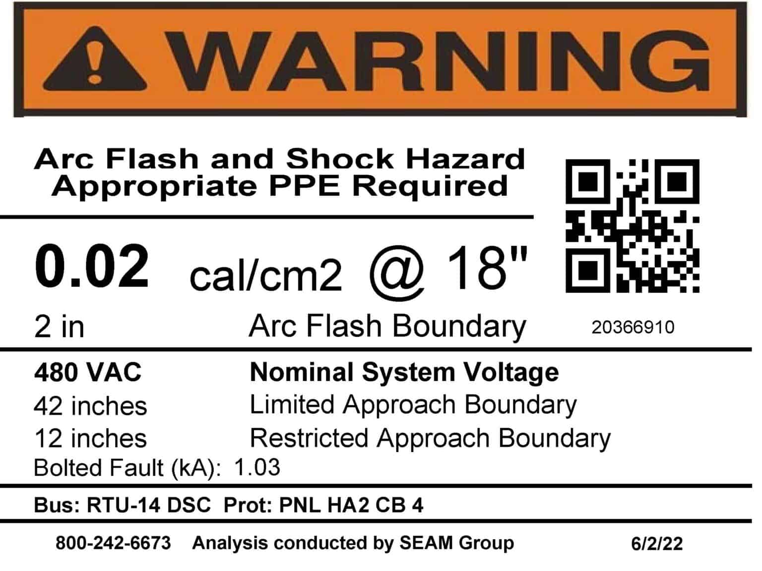 Arc Flash Label